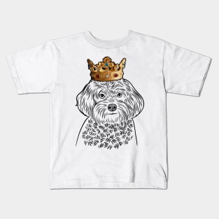 Maltipoo Dog King Queen Wearing Crown Kids T-Shirt